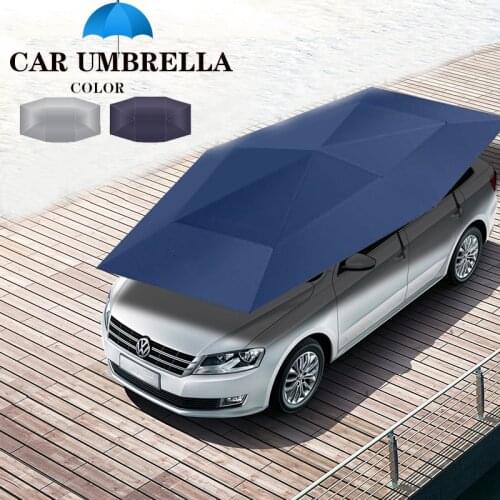 Portable Oxford Outdoor Car Vehicle Tent Car Umbrella Sun Shade Cover Cloth Polyester Cover Car Anti-UV Windproof Cover