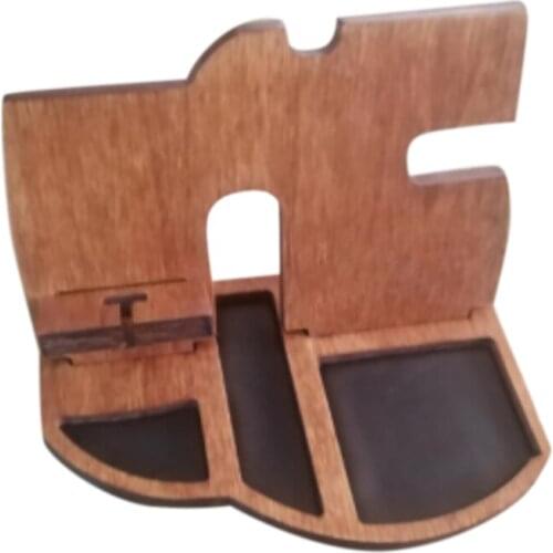 PPYY-Wooden Docking Tray Mobile Phone Smart Watch Stand Mens Charging Accessories Bedside Table Gadget Wallet Storage