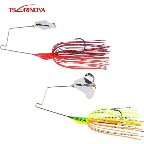 TSURINOYA Buzz Bait Fishing Lure Spinner bait Head weight 7g Metal Spoons Jig head with Blades Hooks Total weight 12g