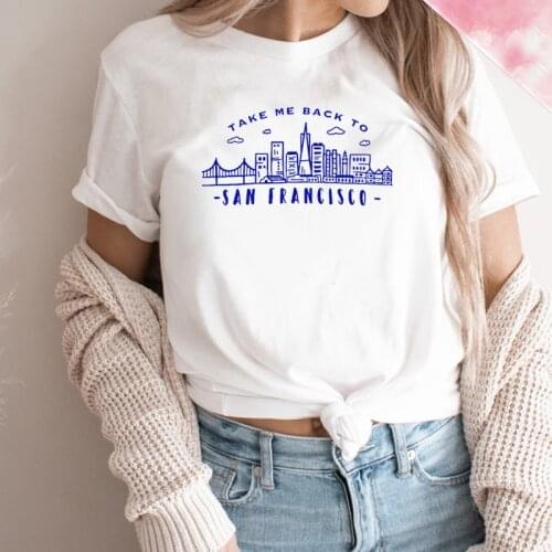 Take Me Back To San Francisco Music Song Women T Shirt Streetwear Graphic Tshirt Cotton Plus Size Tops Tee Merch Tee