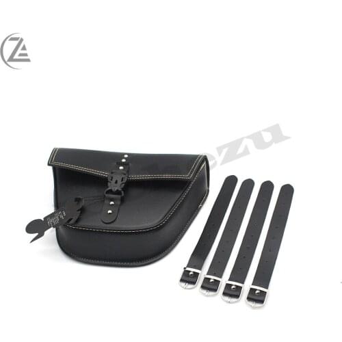 ACZ Universal Accessories Triangle Synthetic Leather Motorcycle Side Saddle Bag for Cafe Racer ATV Bikes