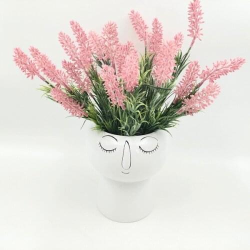 Human Face Vase Decoration Ceramics Flower Pot Modern Figure Sculpture Crafts Storage Flower Arrangement Container Ornaments
