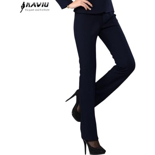 Spring Formal Female Trousers OL Black Pants Women Slim Western-Style Plus Size Work Wear