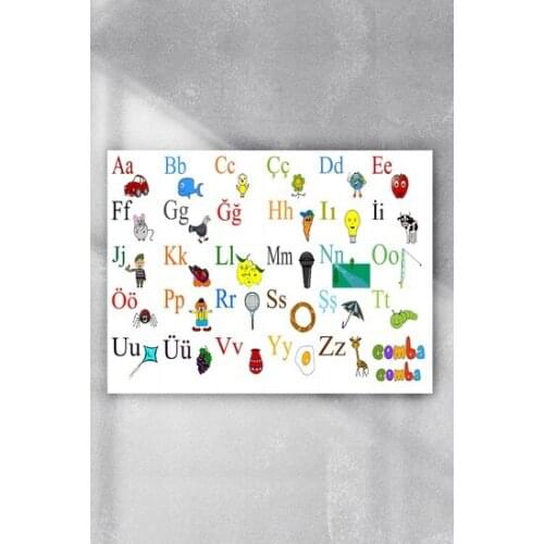 Postermanya Turkish Alphabet Educational Poster 50x70 cm wall graphics gráficos de parede настенная графика