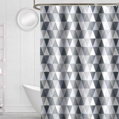 35Mosaic Geometric Shower Curtains Bathroom Modern Waterproof Thick Bath Curtain Bathtub Bathing Cover Extra Large Wide 12 Hooks