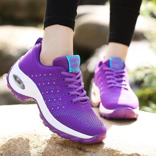 Oversize Non-slip Sport Shoes Women Running Shoes Woman Platform Sports Shoes Womens Sneakers Purple Scarpe Donna Fitness E-667