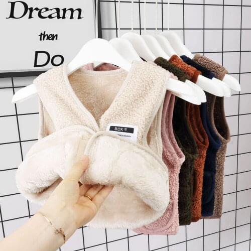 1-6Y Double-sided fleece childrens vest baby cotton-padded vest for toddlers toddler girl fall clothes 2020