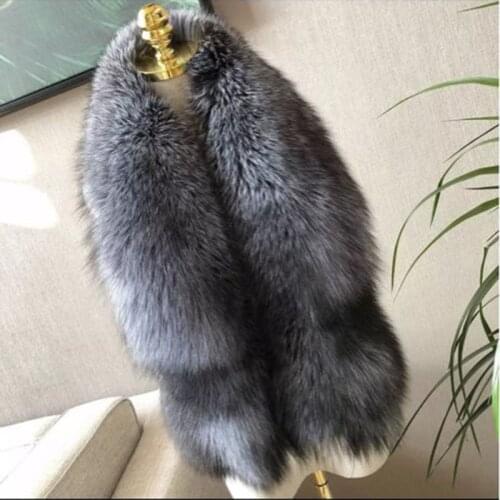 2021 Fashion Women Winter Big Size Real Fox Fur Scarf Long Genuine Fur Plus Size Scarves