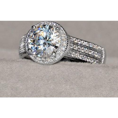 New Arrival Big Zircon Stone S925 Sterling Silver Color Wedding Engagement RIngs for Women Fashion Jewelry 2020 Best Gift