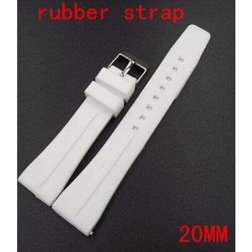 1PCS 20MM rubber watch strap white color Watch band watch straps -WBR009