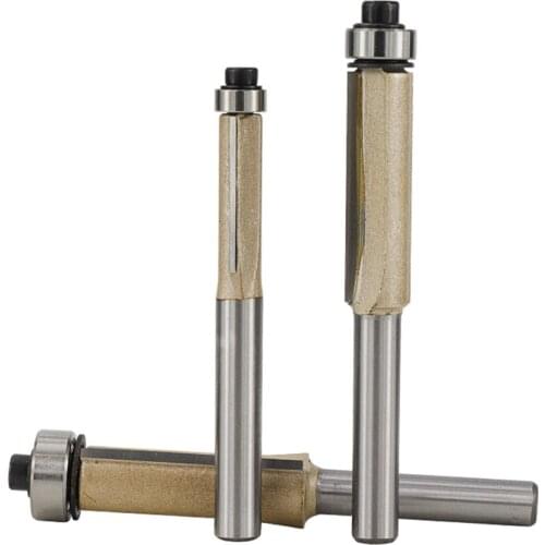 1pc 1/4 shank 1/2 shank shank shank wood router bit wood cutter model trim router bit standard level straight trimm router bit