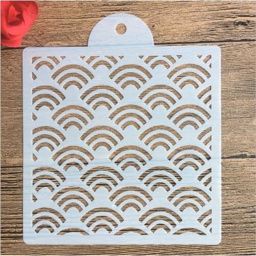 1pc 15 * 15cm mold DIY Pattern hollow template Stencils cake baking sugar powder sieve mold graffiti drawing tiles Stencils -25