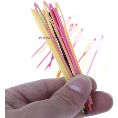 10 Stuks Plastic Haaknaald Breien Naald Veilig Kind Kid Weave Naaien Breien Kruissteek Naald Bodkin Trui Sjaal