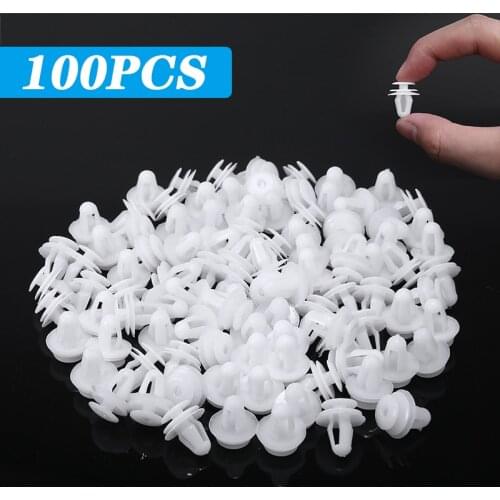 100pcs Plastic Car Door Panel Retainer Rivet Trim Clip Fastener Fit 8mm Hole Durable Rivets Clips Car Accessories For All Car