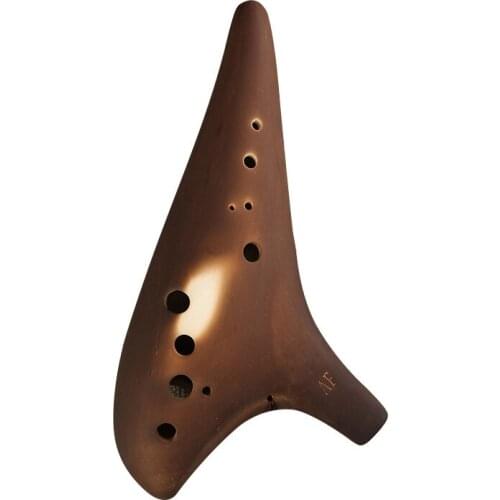 12-Hole Smoked Soldering Grain Ocarina Alto F Tone Ocarina Beginner Teaching Ocarina 12-Hole Sound Quality Ocarina with Bag
