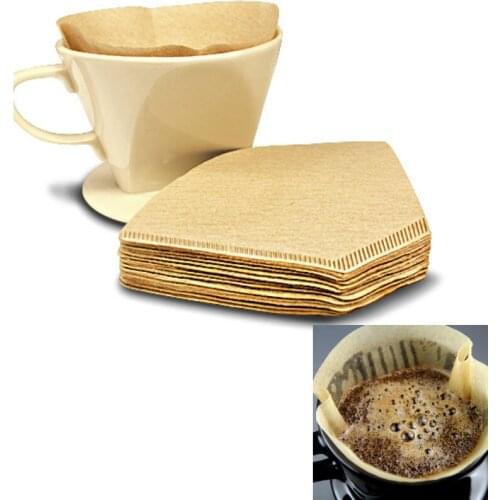 120PCS Paper Coffee Filter Wooden Original Hand Drip Espresso Coffee Filter Packs Tea Bag Strainer Green Tea Infuser Accessories