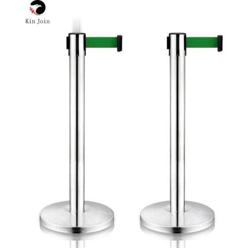 3meters Stainless Steel Warning Line Traffic queue barrier post Crowd Control Barrier 2pcs a Pair for sale