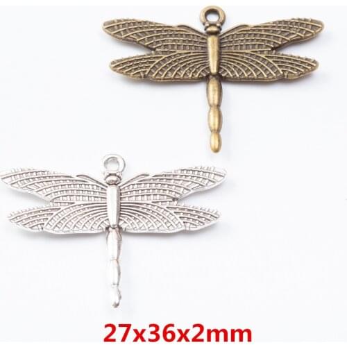 20 pieces of retro metal zinc alloy dragonfly pendant for DIY handmade jewelry necklace making 7363B