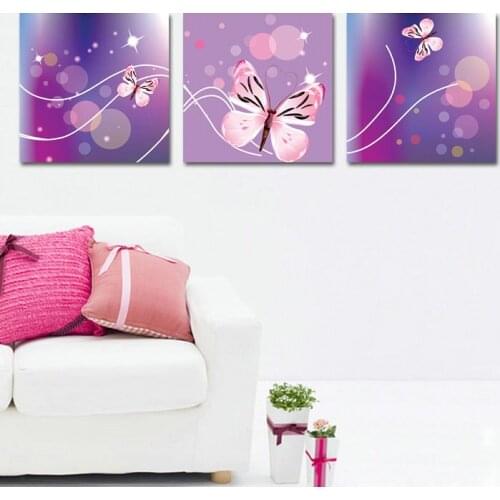 3 Pcs Oil Painting Sand Butterfly Decoration Painting Home Decor On Canvas Modern Wall Art Canvas Print Poster Canvas Painting