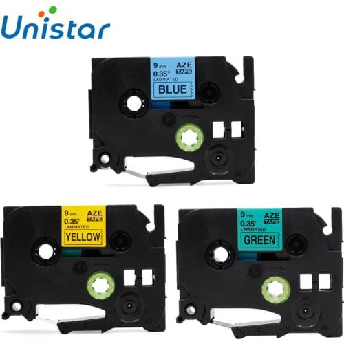 3PCS/Lot TZe-521 TZe-621 TZe-721 Compatible for Brother P-touch Labels Tapes 9mm Black on Green/Blue/Yellow for P touch 9mm Tape