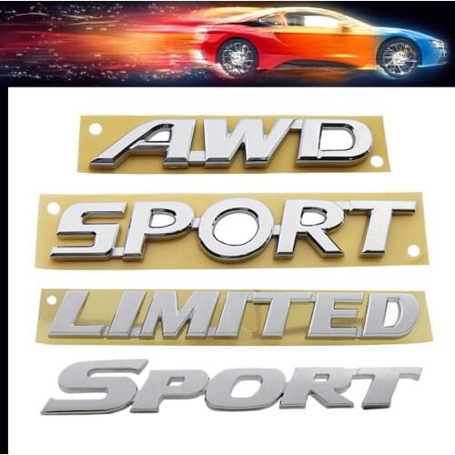 3D Premium ABS Luxury AWD LIMITED SPORT car Hood Fender trunk Rear Bonnet Nameplate Decal Emblem Badge Sticker for Highlander