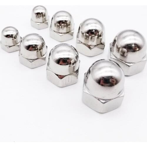 5/100pcs M3 M4 M5 M6 M8 M10 M12 M14 M16 304 A2-70 Stainless Steel Hex head Acorn Nut Cap Decorative Cover Semicircle Dome Nuts