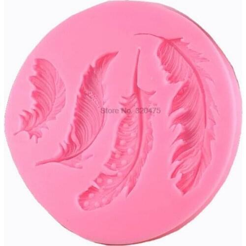 DHL 500pcs Feather Sugar Buttons Silicone Mold Fondant Mold Cake Decorating Tools