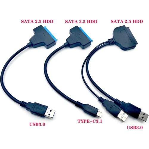 22Pin SATA III To USB 3.0 2.5 Inch Hard Drive Adapter Cable Converter UASP For 2.5" Laptop HDD SSD