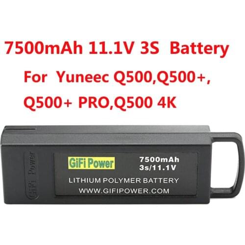 7500mAh 11.1V 3S Flight Lipo Upgrade Battery Large Capacity Drone Backup Battery For Yuneec Q500 4K For Typhoon RC Drone