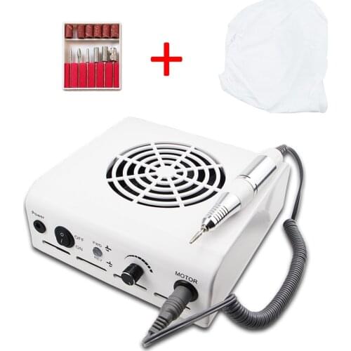 2-IN-1 Nail Drill & Nail Dust Collector Manicure With Powerful Fan Mill Cutter Machine For Manicure Nail Pedicure File