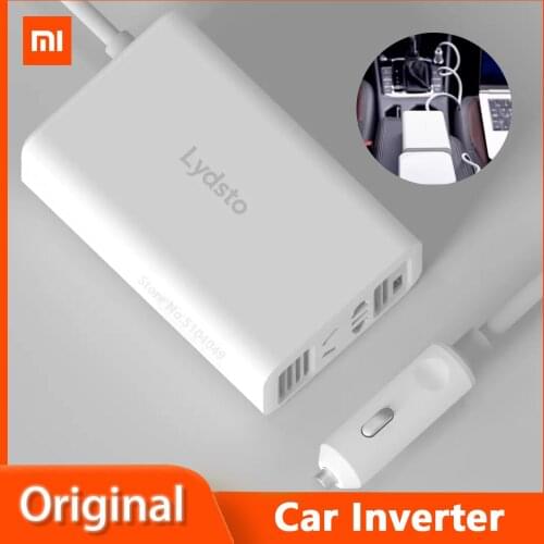 Xiaomi Lydsto Car Inverter Standard 12V to 220V 100W High Power Output Multifunction AC Five-Hole Socket USB Smart Fast Charge