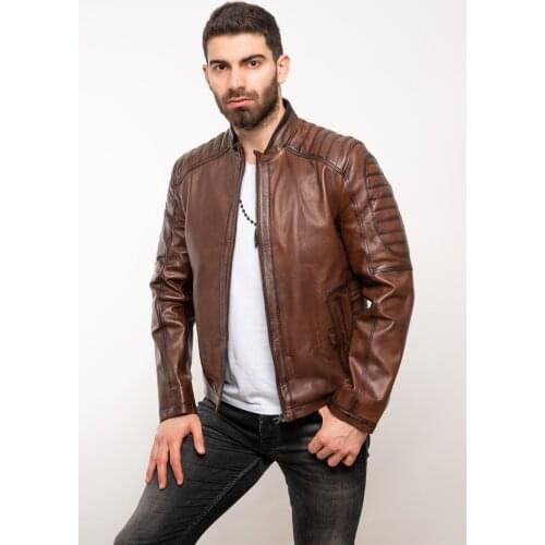Free shipping 2021 New style Genuine Leather Jacket Vintage Brown Sport Coat Men Lambskin Fashion Biker Jacket plus size sales