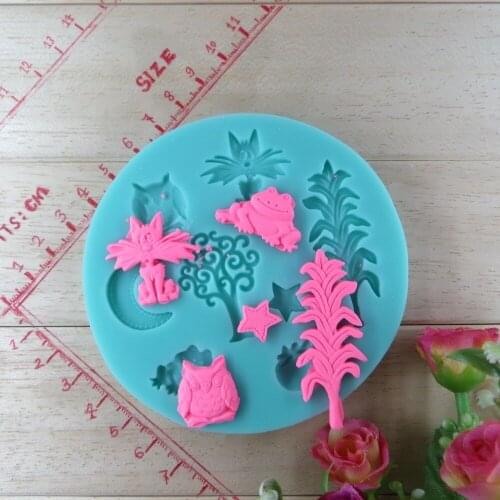 Free shipping tree frog owl shaped Modelling fondant silicon mold chocolate cake decoration silicone mold silicone mold