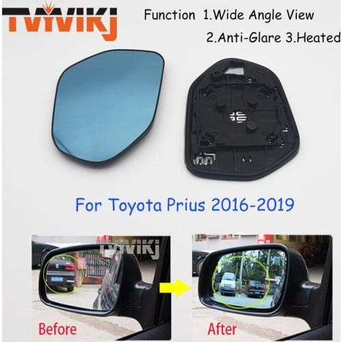 TVYVIKJ Side Rearview Mirror Blue Glass Lens For Toyota Prius 2016 2017 2018 2019 Wide Angle View anti glare wing door mirror