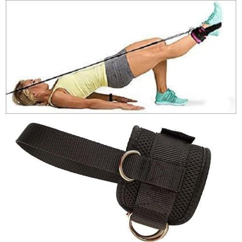 D-Ring Ankle Straps with Pedal Rope Achilles Tendon Support for Cable Machines Glute Leg Workouts Neoprene Padded Ankle Weights