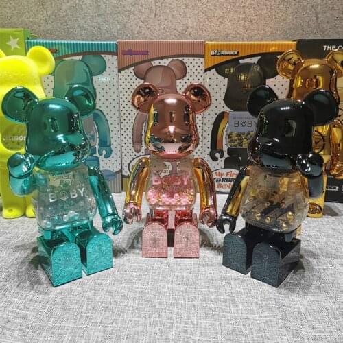 Kids Toys Gifts 28CM Bearbricklys Action Figures Cartoon Blocks Bear Dolls PVC Street Art Collectible Models Toys to Friends Gif