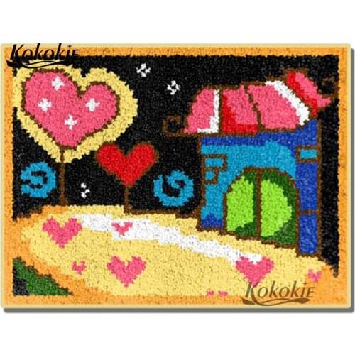 Diy 3d tapijt latch hook rug canvas cartoon crochet tapis home decor printing vloerklee foamiran for needleworksets knooppakket