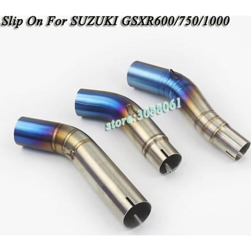 Slip On For Suzuki GSXR600 K6 K7 GSXR750 K8 K9 GSXR1000 K5 Motorcycle Exhaust Muffler Stainless Steel Modified Middle Link Pipe