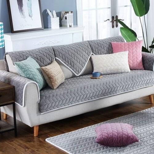Crystal Plush Woven Emboss Sofa Cover Cotton Non-Slip Sofa Towel Chair Covers Mats Living/Drawing Room Decorative L-Shaped