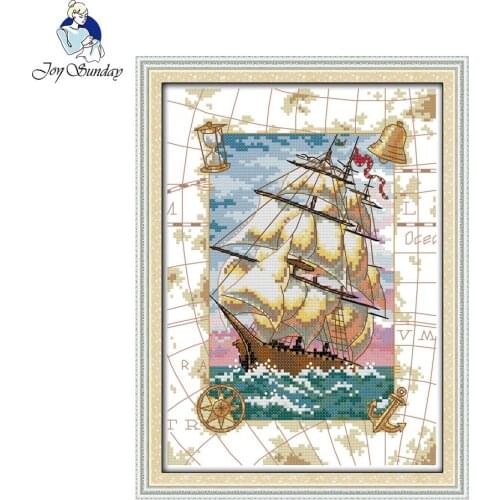 Joy Sunday scenic style Oceangoing voyage simple cross stitch patterns needle work kits for home ornament