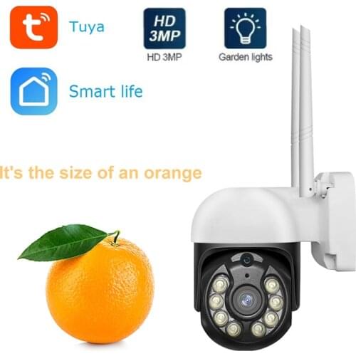 Wouwon Mini Dome IP Camera HD 3MP Tuya Smartlife App Waterproof Outdoor Wireless WiFi Security Camera Surveillance CCTV Camera