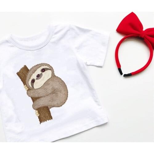 Madchen Kleidung Little Pig Familie Cartoon Neuheit Sloth Hund Print T Shirt Mädchen Harajuku Kleinkind T-shirt ,Drop Ship