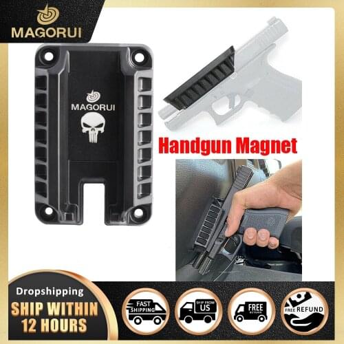 Magorui Gun Magnet Mount Magnetic Flat Top Handgun Mount Concealed Tactical Firearm Accessories For Glock Sig XD M&P Ruger