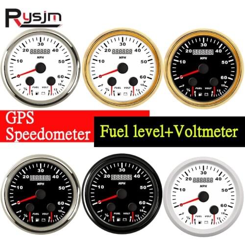 3 in 1 Multifunction Gauge Boat Car GPS Speedometer Fuel level Gauge Voltage Gauges Voltmeter For Marine Yacht Motorcycle 12/24V