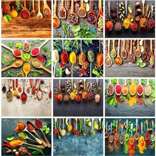 Dpsprue 5D DIY Diamond Painting Kitchen Landscape Full Drill Square Home Decoration Embroidery Picture Art Kits