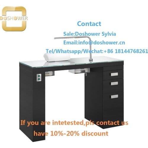 Nail crystals set with uv light gel polish for manicure table with lamp