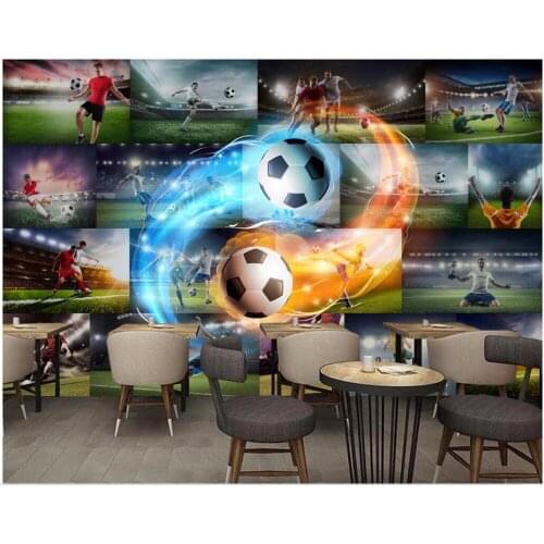 Custom mural 3d photo wallpaper The football star fire photo wall home decor 3d wall murals wallpaper for living room wall 3 d