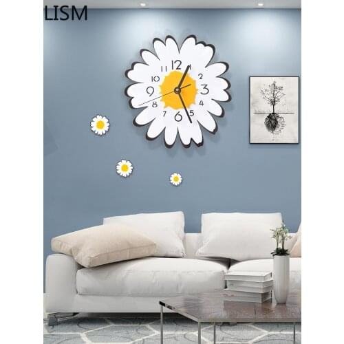 Modern Design Art Daisy Wall Clock Creative Personality Clock Simple Modern Living Room Clock Reloj Pared Decorativo