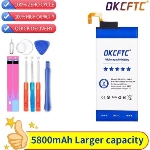 OKCFTC Original Replacement Battery EB-BG925ABE 5800mAh For Samsung GALAXY S6 Edge G9250 G925FQ G925F G925S S6Edge G925V G925A