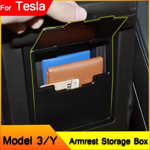 For Tesla Model 3 Model Y Center Console Organizer Armrest Hidden Storage Box For Tesla Model 3 Accessories
